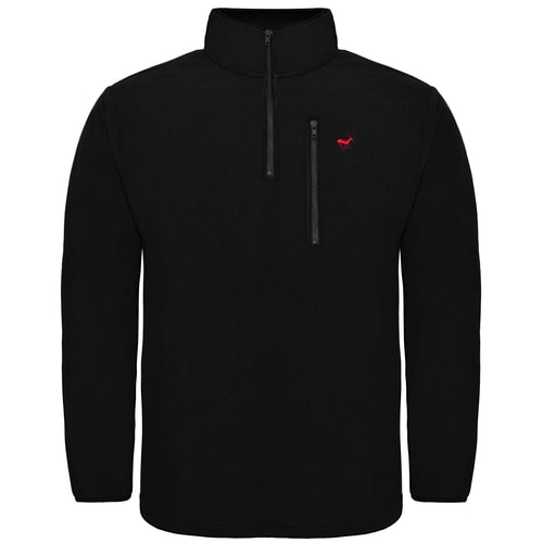 Bigdude 1/4 Zip Fleece Pullover Black